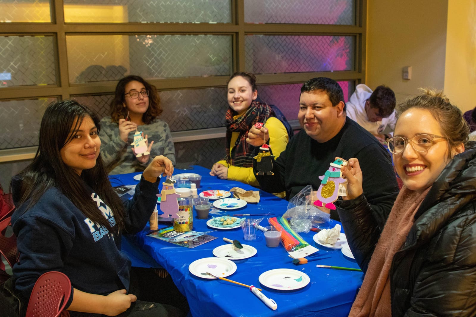 SAC members posing together in costume at a campus event