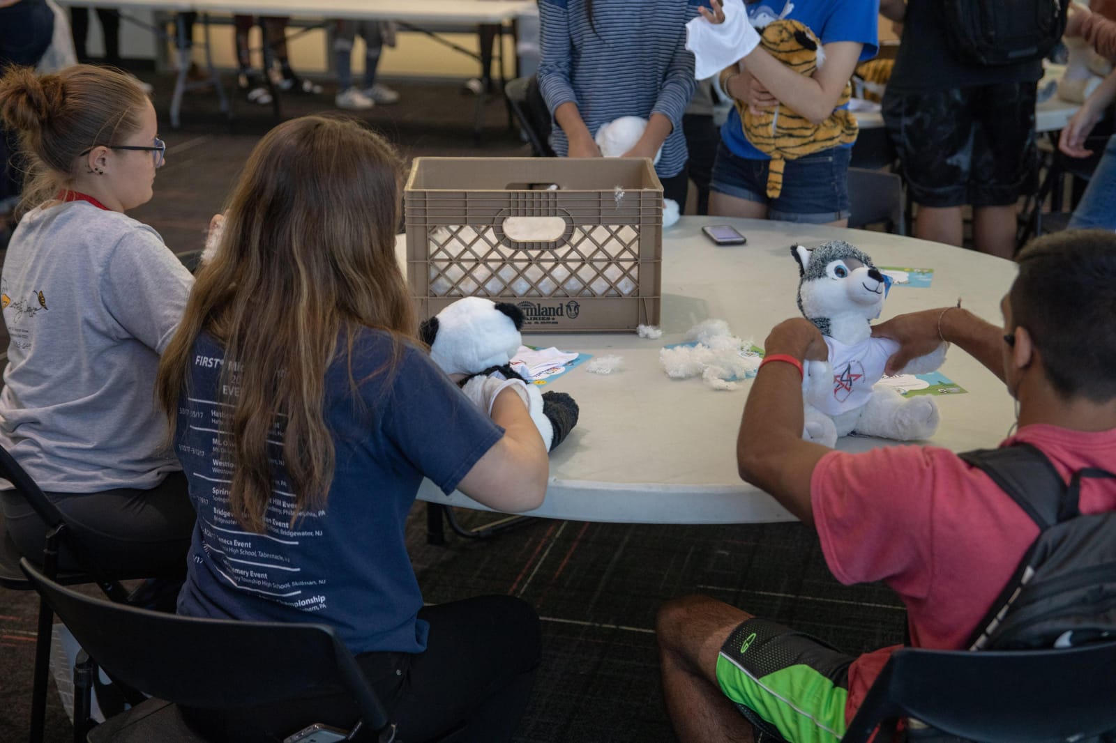 SAC members at a holiday-themed event with inflatable decorations